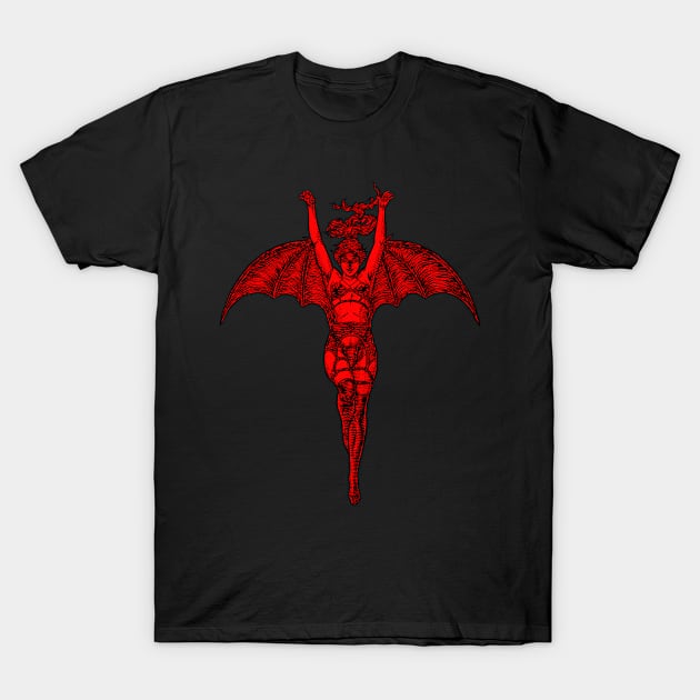 La Femme Chauve Souris (kinky)R T-Shirt by Crude Casey